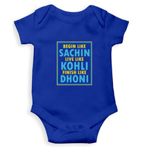 Load image into Gallery viewer, CRICKET Sachin Kohli Dhoni Kids Romper For Baby Boy/Girl-0-5 Months(18 Inches)-Royal Blue-Ektarfa.online
