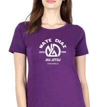 Load image into Gallery viewer, Nate Diaz UFC T-Shirt for Women-XS(32 Inches)-Purple-Ektarfa.online
