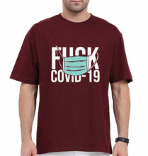 Load image into Gallery viewer, Fuck Covid Oversized T-Shirt for Men-Maroon-Ektarfa.online
