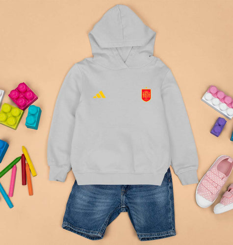 Spain Football Kids Hoodie for Boy/Girl-Grey-Ektarfa.online