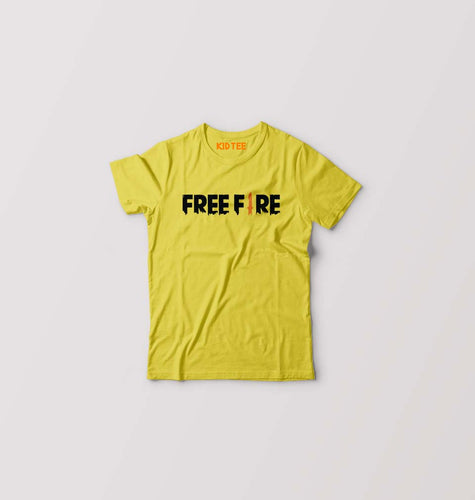 Free Fire Kids T-Shirt for Boy/Girl-Yellow-Ektarfa.online