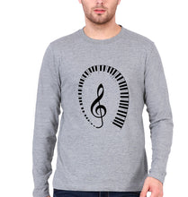 Load image into Gallery viewer, Piano Full Sleeves T-Shirt for Men-Grey Melange-Ektarfa.online
