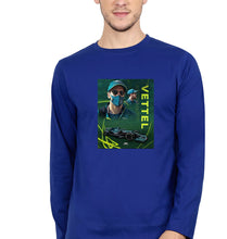 Load image into Gallery viewer, Sebastian Vettel F1 Full Sleeves T-Shirt for Men-S(38 Inches)-Royal Blue-Ektarfa.online
