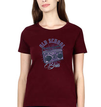 Load image into Gallery viewer, Old School T-Shirt for Women-XS(32 Inches)-Maroon-Ektarfa.online
