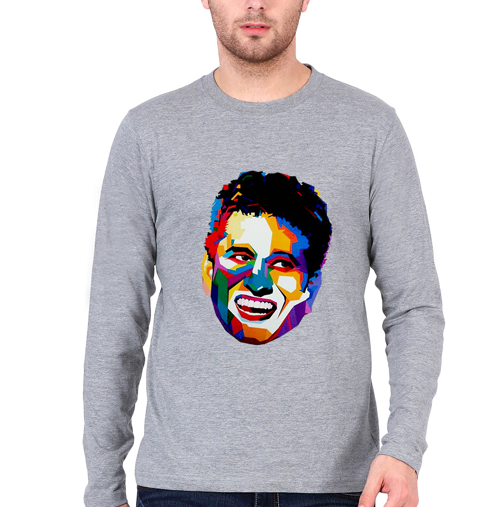 Sachin Tendulkar Full Sleeves T-Shirt for Men-Grey Melange-Ektarfa.online