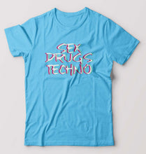 Load image into Gallery viewer, Sex Drugs Techno T-Shirt for Men-Light Blue-Ektarfa.online
