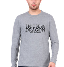 Load image into Gallery viewer, House of the Dragon (GOT) Full Sleeves T-Shirt for Men-Grey Melange-Ektarfa.online
