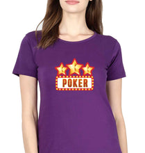 Load image into Gallery viewer, Poker T-Shirt for Women-XS(32 Inches)-Purple-Ektarfa.online
