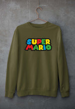 Load image into Gallery viewer, Super Mario Unisex Sweatshirt for Men/Women-S(40 Inches)-Olive Green-Ektarfa.online

