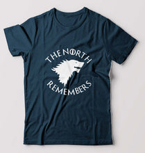 Load image into Gallery viewer, GOT Game Of Thrones North Remembers T-Shirt for Men-S(38 Inches)-Petrol Blue-Ektarfa.online
