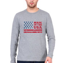 Load image into Gallery viewer, USA America Full Sleeves T-Shirt for Men-Grey-Ektarfa.online
