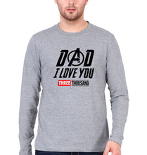 Load image into Gallery viewer, Dad I Love You 3000 Full Sleeves T-Shirt for Men-Grey Melange-Ektarfa.online
