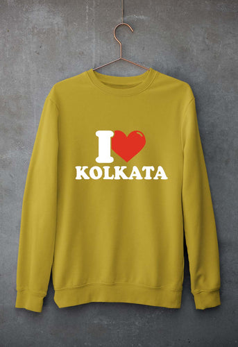 I Love Kolkata Unisex Sweatshirt for Men/Women-Mustard Yellow-Ektarfa.online
