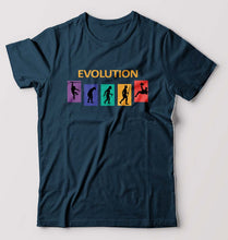 Load image into Gallery viewer, Evolution Football T-Shirt for Men-S(38 Inches)-Petrol Blue-Ektarfa.online
