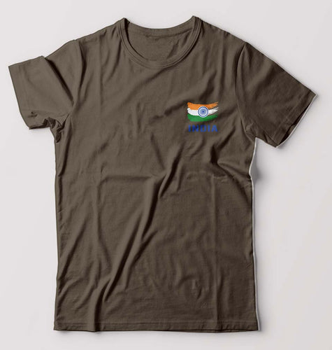 India T-Shirt for Men-Olive Green-Ektarfa.online