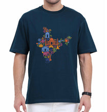 Load image into Gallery viewer, India Oversized T-Shirt for Men-Petrol Blue-Ektarfa.online
