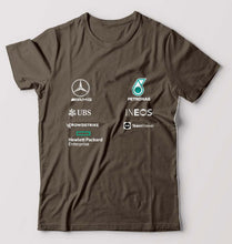 Load image into Gallery viewer, Mercedes AMG Petronas F1 2022 Team T-Shirt for Men-S(38 Inches)-Olive Green-Ektarfa.online
