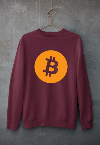 Cryptocurrency Bitcoin Unisex Sweatshirt for Men/Women-Maroon-Ektarfa.online