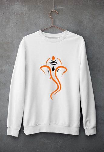 Ganpati JI(Ganesh) Unisex Sweatshirt for Men/Women-White-Ektarfa.online