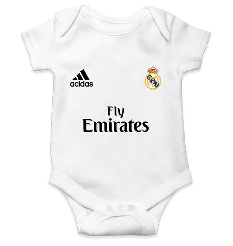 Real Madrid Kids Romper For Baby Boy/Girl-0-5 Months(18 Inches)-White-Ektarfa.online