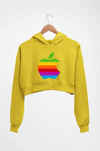 Apple Crop HOODIE FOR WOMEN-Mustard Yellow-Ektarfa.online