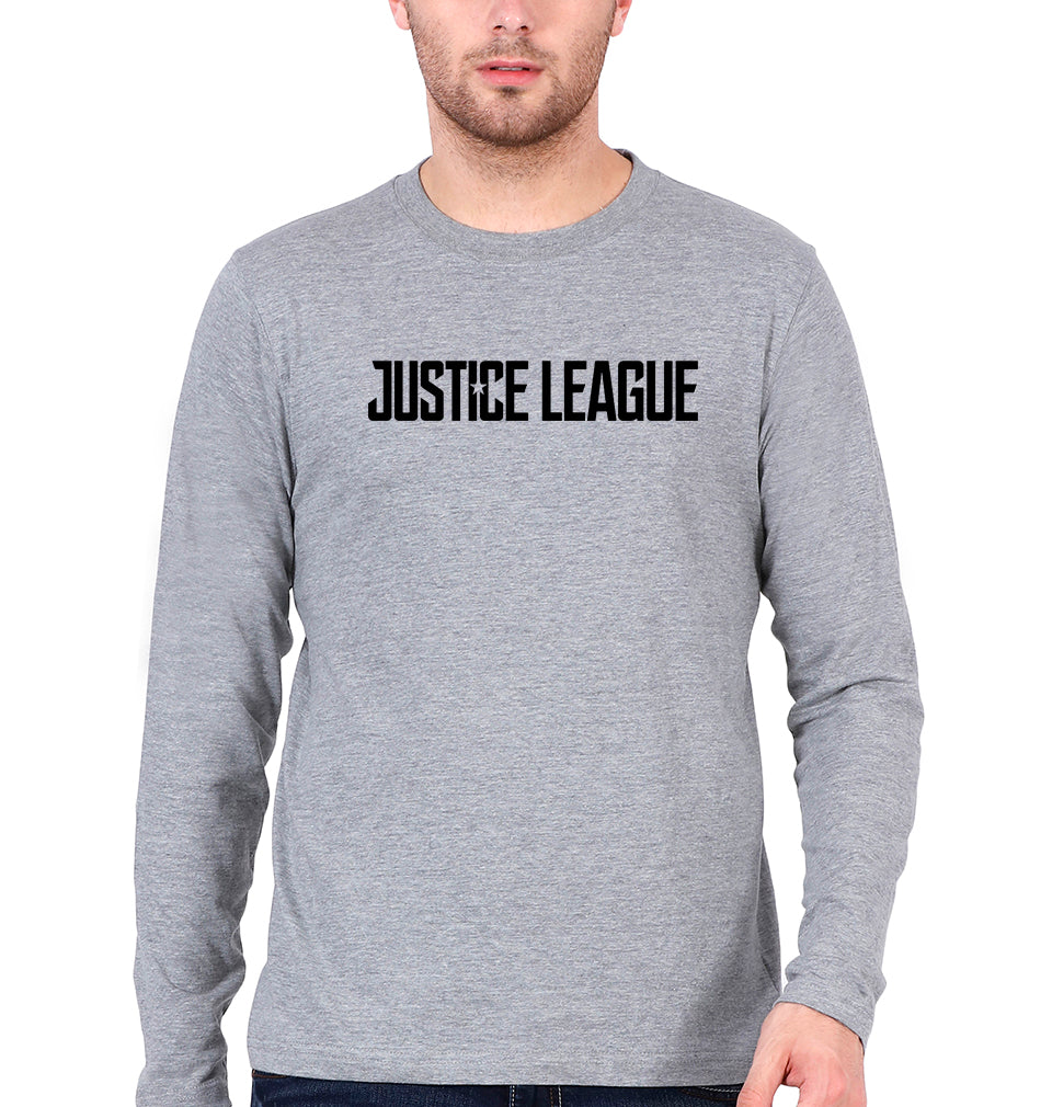 Justice League Full Sleeves T-Shirt for Men-Grey Melange-Ektarfa.online