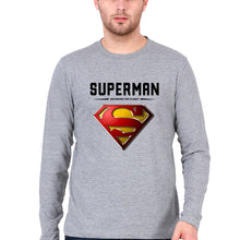 Load image into Gallery viewer, Superman Superhero Full Sleeves T-Shirt for Men-Grey Melange-Ektarfa.online
