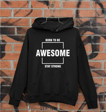 Load image into Gallery viewer, Born to be awsome Stay Strong Unisex Hoodie for Men/Women-S(40 Inches)-Black-Ektarfa.online
