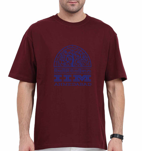 IIM Ahmedabad Oversized T-Shirt for Men-Maroon-Ektarfa.online