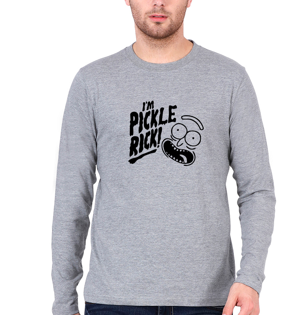 Rick and Morty Full Sleeves T-Shirt for Men-Grey Melange-Ektarfa.online