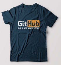 Load image into Gallery viewer, GitHub T-Shirt for Men-Petrol Blue-Ektarfa.online

