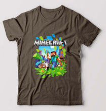 Load image into Gallery viewer, Minecraft T-Shirt for Men-S(38 Inches)-Olive Green-Ektarfa.online
