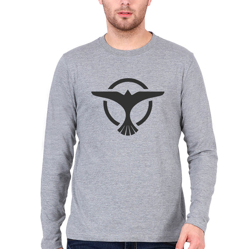 Tiesto Full Sleeves T-Shirt for Men-Grey Melange-Ektarfa.online