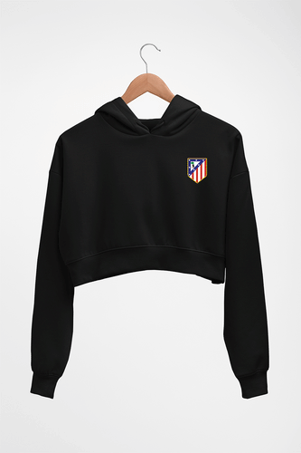 Atlético Madrid Crop HOODIE FOR WOMEN-Black-Ektarfa.online