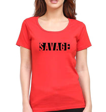 Load image into Gallery viewer, Savage T-Shirt for Women-XS(32 Inches)-Red-Ektarfa.online
