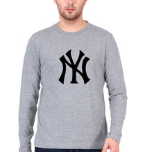 Load image into Gallery viewer, New York Yankees Full Sleeves T-Shirt for Men-Grey Melange-Ektarfa.online
