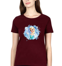 Load image into Gallery viewer, Frozen Elsa T-Shirt for Women-Maroon-Ektarfa.online

