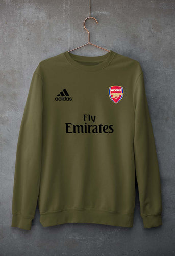 Arsenal Unisex Sweatshirt for Men/Women-S(40 Inches)-Olive Green-Ektarfa.online