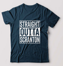 Load image into Gallery viewer, Straight Outta Scranton T-Shirt for Men-S(38 Inches)-Petrol Blue-Ektarfa.online
