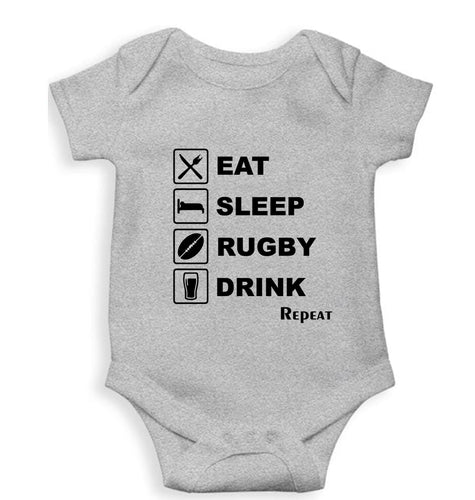 Rugby Kids Romper For Baby Boy/Girl-0-5 Months(18 Inches)-Grey-Ektarfa.online