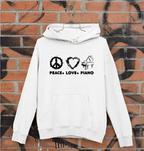Load image into Gallery viewer, Peace Love Piano Unisex Hoodie for Men/Women-White-Ektarfa.online

