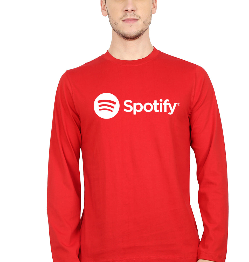 Spotify Full Sleeves T-Shirt for Men-Red-Ektarfa.online