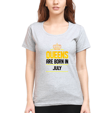 Load image into Gallery viewer, Queens Are Born In July T-Shirt for Women-Grey Melange-Ektarfa.online
