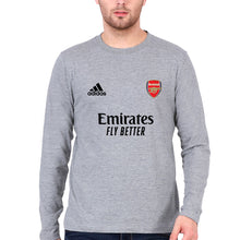 Load image into Gallery viewer, Arsenal 2021-22 Full Sleeves T-Shirt for Men-S(38 Inches)-Grey Melange-Ektarfa.online
