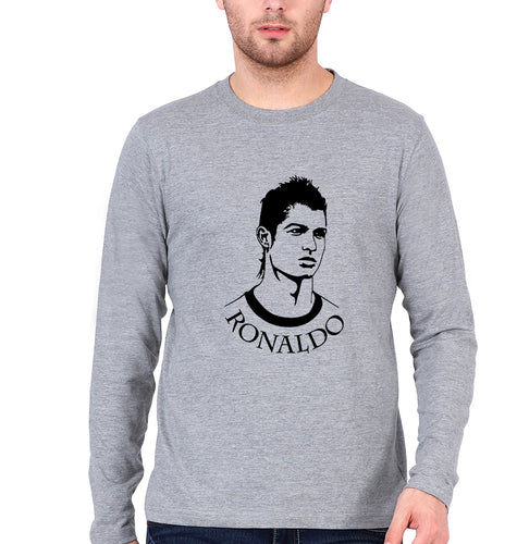 Cristiano Ronaldo CR7 Full Sleeves T-Shirt for Men-Grey Melange-Ektarfa.online