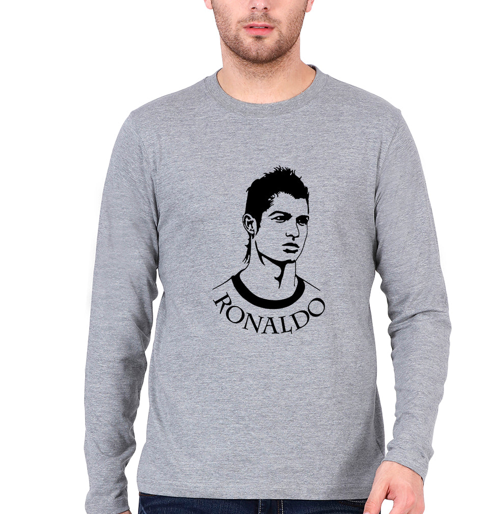 Cristiano Ronaldo CR7 Full Sleeves T-Shirt for Men-Grey Melange-Ektarfa.online