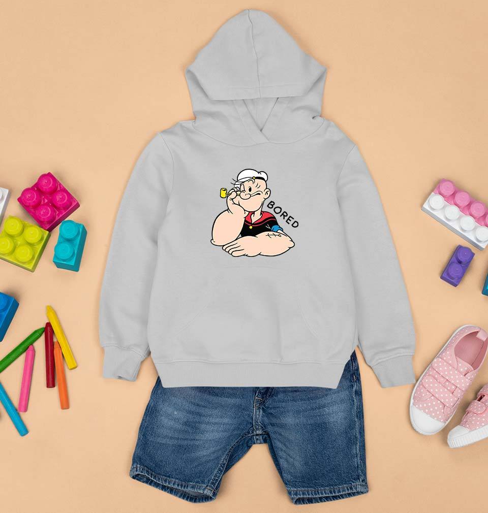 Popeye Kids Hoodie for Boy/Girl-0-1 Year(22 Inches)-Grey-Ektarfa.online