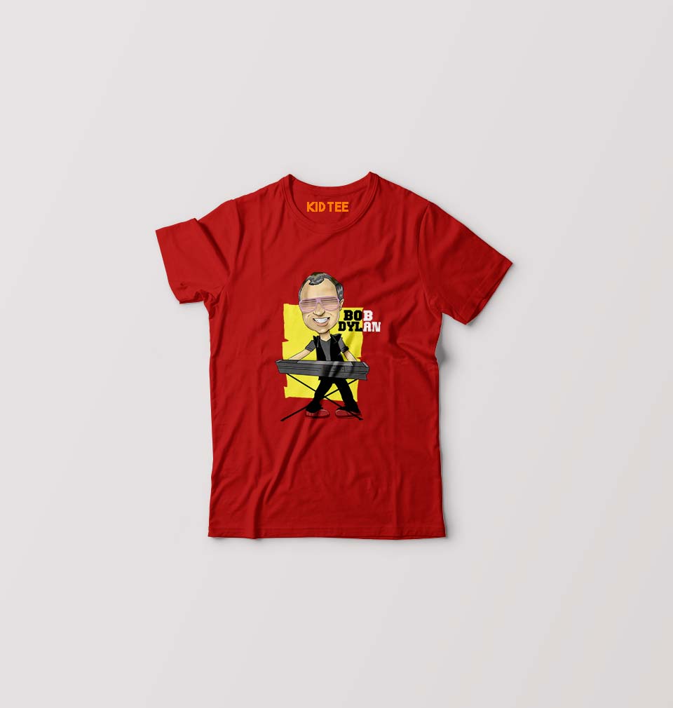 Bob Dylan Kids T-Shirt for Boy/Girl-Red-Ektarfa.online