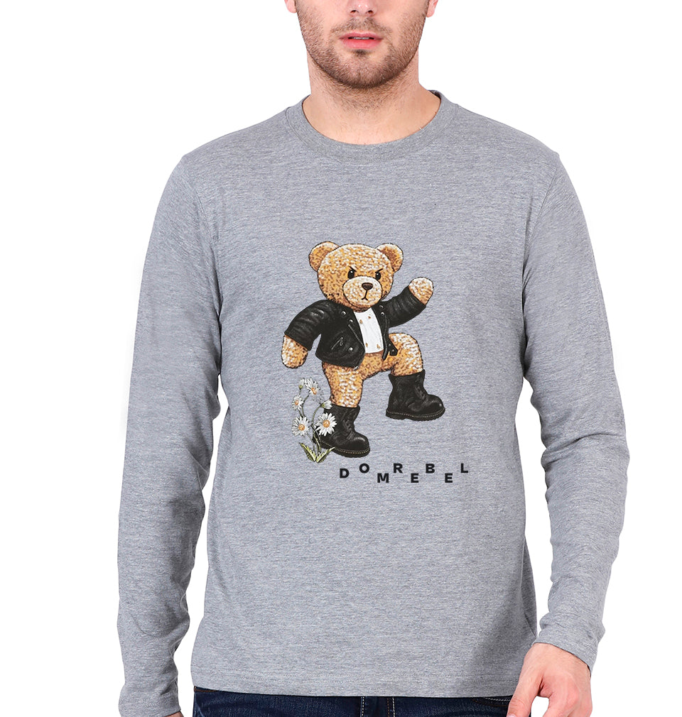 Domrebel Taddy Full Sleeves T-Shirt for Men-Grey Melange-Ektarfa.online