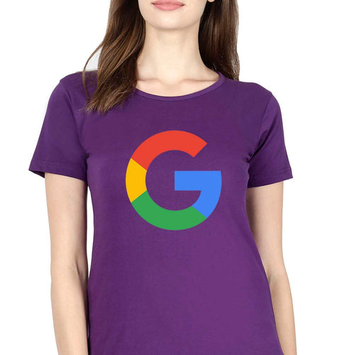 Google T-Shirt for Women-Purple-Ektarfa.online
